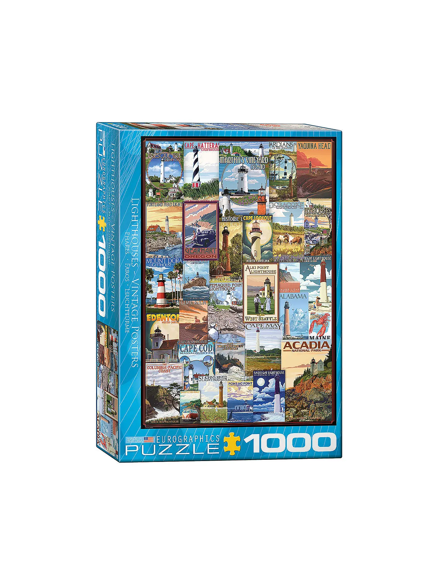 EUROGRAPHICS | Puzzle - Lighthouses Vintage Posters 1000 Teile | 
